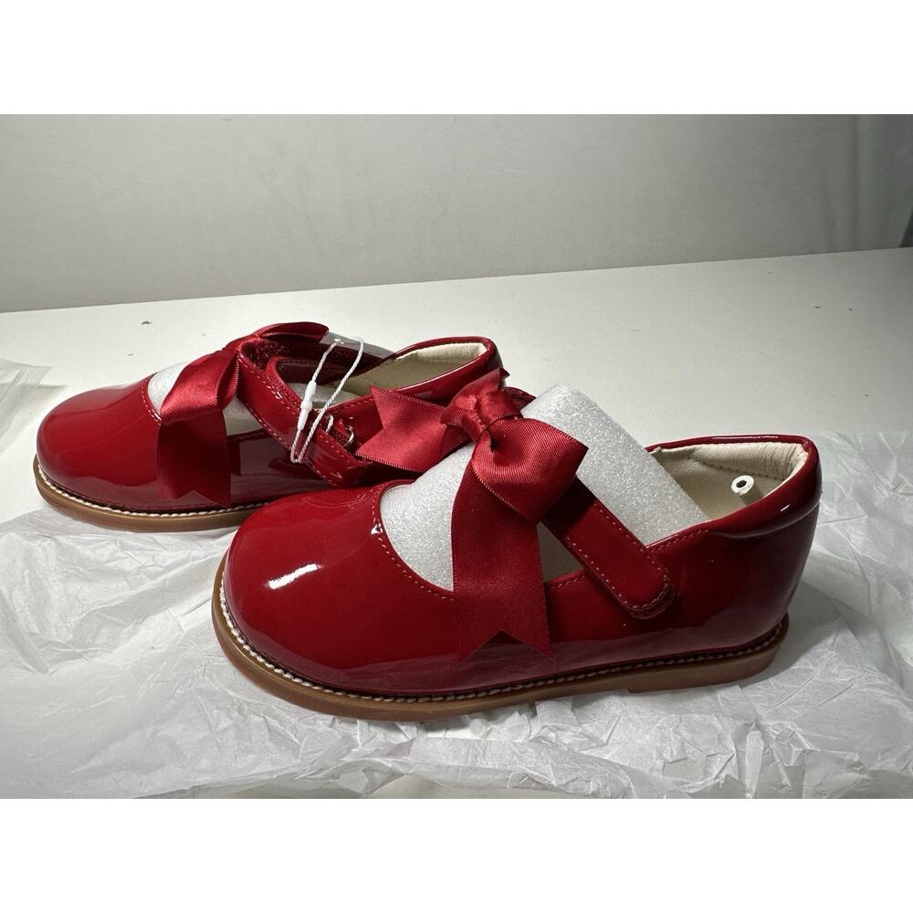 PHIRAMIN Toddler Girl Mary Jane Red Dress Shoes Sz 10